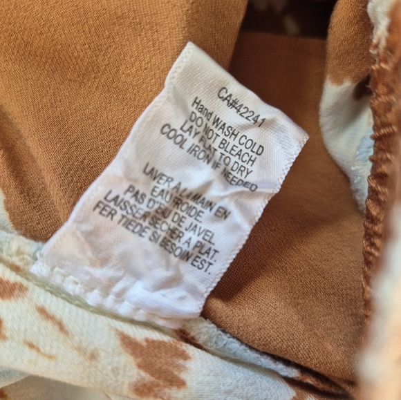 Young Fabulous & Broke Pants Satin Copper Print Pull On Wide Leg Size S NEW - Picture 9 of 12